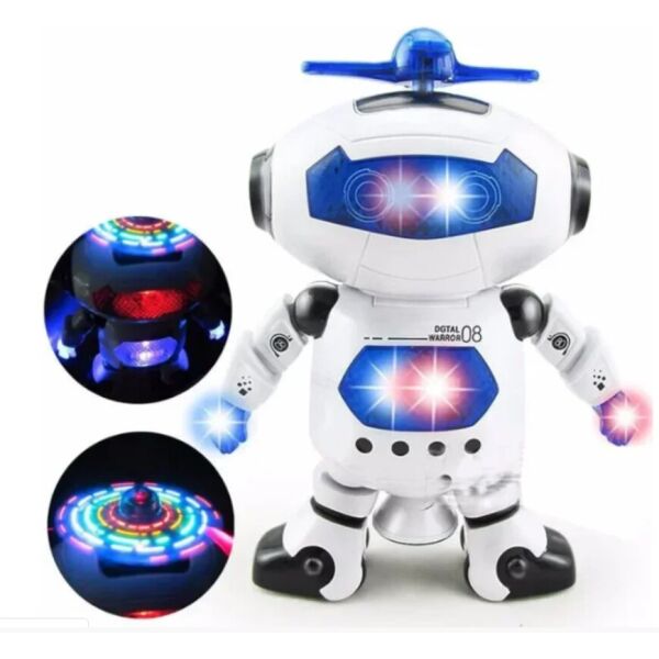 

Робот танцор Dancing Robot, светящийся интерактивный робот, бело-голубой
