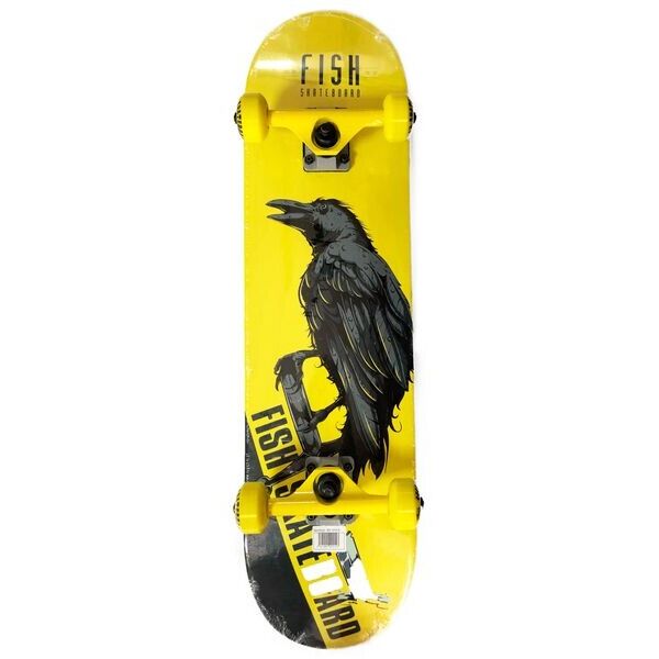 

Скейтборд деревянный канадский клен для трюков Fish Skateboards Ворон 79см (sk86)