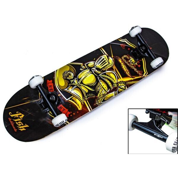

Скейтборд деревянный канадский клен для трюков Fish Skateboards Рыцарь 79 см (sk902)