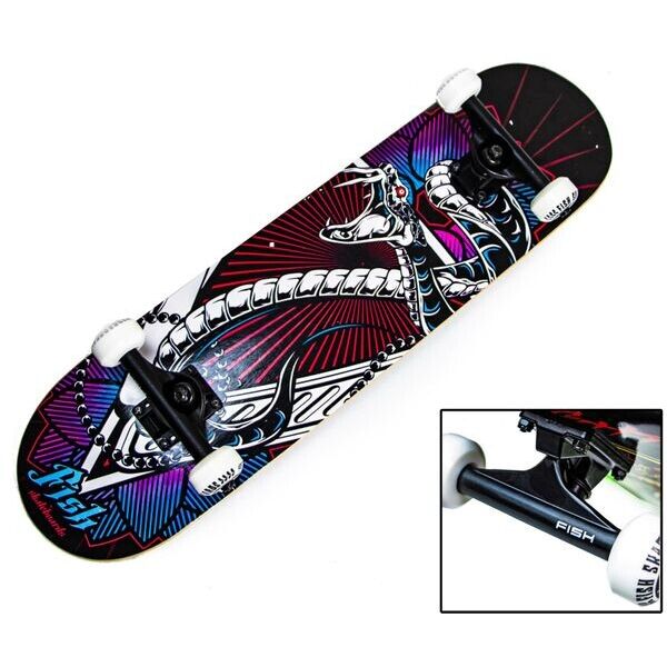 

Скейтборд деревянный канадский клен для трюков Fish Skateboards Змея 79 см (sk903)