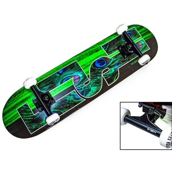 

Скейтборд деревянный канадский клен для трюков Fish Skateboards Green 79 см (sk904)