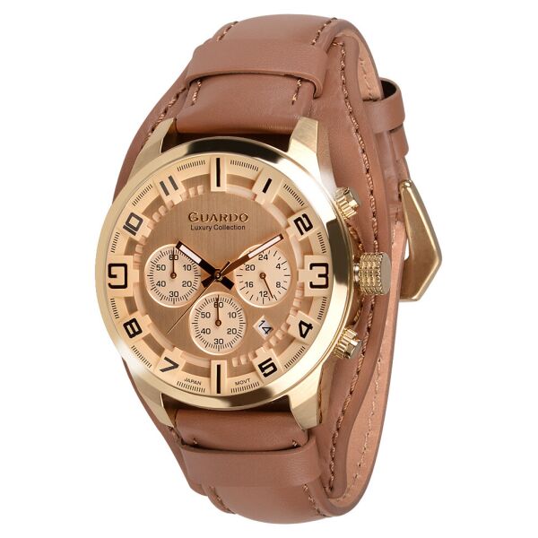 

Часы мужские Guardo S1740-2 светло-коричневые