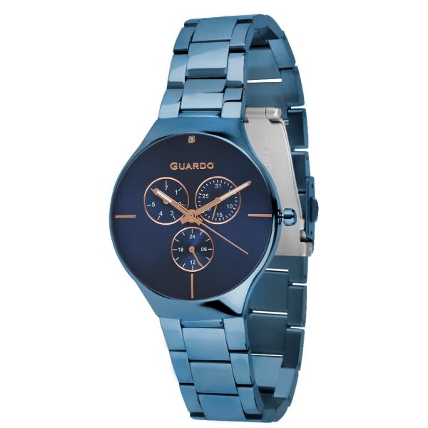 

Часы женские Guardo золотые B01398-(1)-7 синие