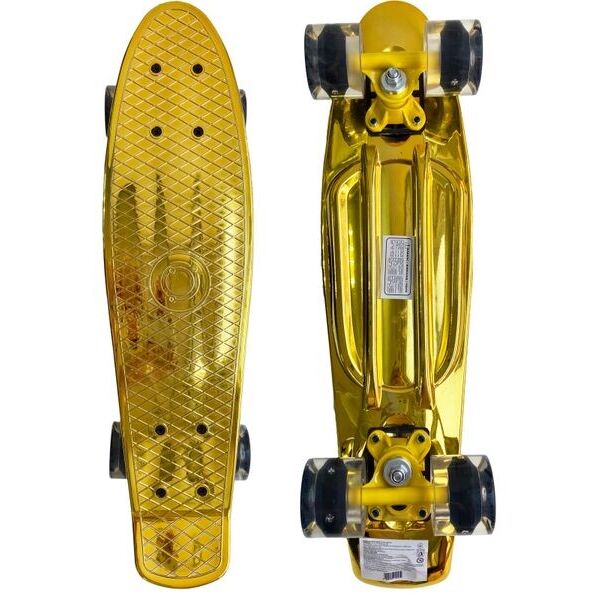 

Пенни борд Zippy Board 22 LED колеса Золото Металлик 54 см (ZS6)