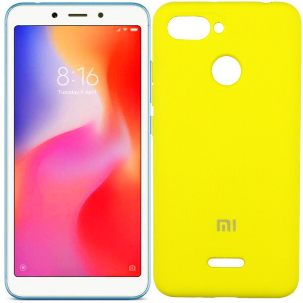 

Чехол силиконовый оригинальный для Xiaomi Redmi 6 Желтый FULL (26515)