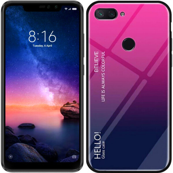 

Чехол TPU Gradient HELLO Glass для Xiaomi Mi8 Lite Розовый (26928)