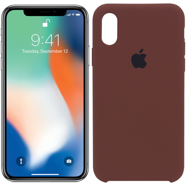 

Чехол силиконовый оригинальный для iPhone X/Xs Кофейный (20454)