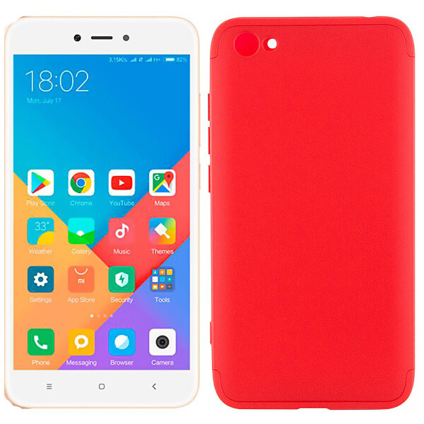

Накладка пластиковая LikGus 360 градусов для Xiaomi Redmi Note 5A / Redmi Y1 Lite (Красный) (21384)