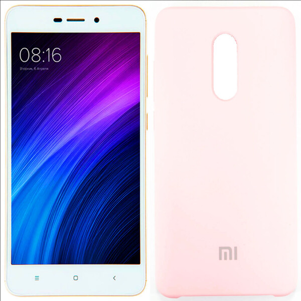 

Чехол силиконовый оригинальный для Xiaomi Redmi Note 4x Розовый FULL (26584)