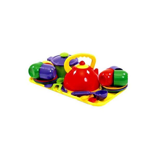 

Игровой набор посуды с чайником, кастрюлей и подносом 70309