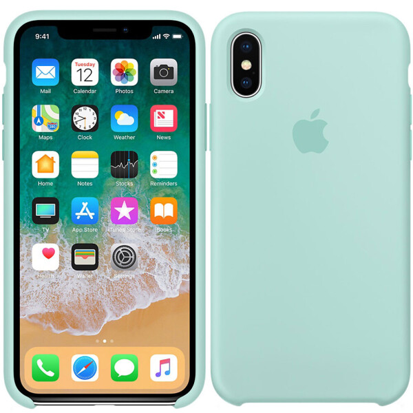 

Чехол силиконовый оригинальный для iPhone X/Xs Минтоловый (20453)