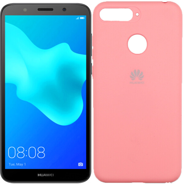 

Чехол силиконовый оригинальный для Huawei Y6 Prime 2018 Розовый FULL (26529)