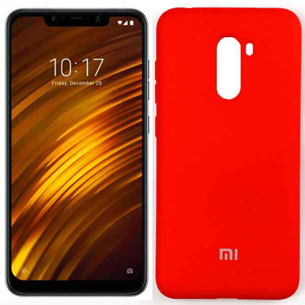 

Чехол силиконовый оригинальный для Xiaomi Poco F1 Красный FULL (28153)