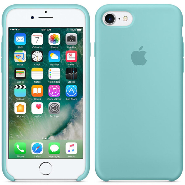 

Чехол силиконовый оригинальный для iPhone 7/8 Светло Синий (13345)