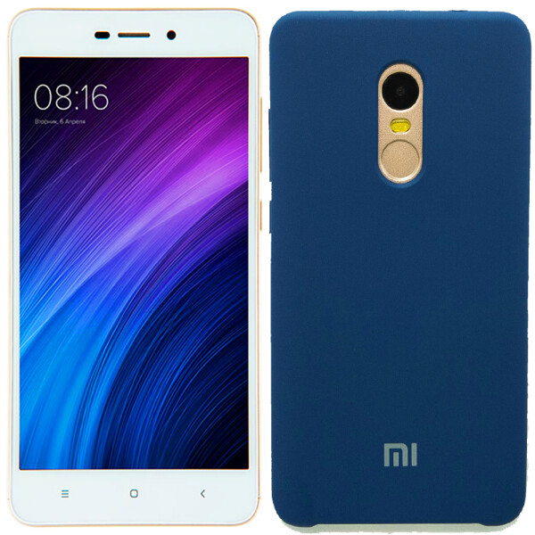 

Чехол силиконовый оригинальный для Xiaomi Redmi Note 4x Синий FULL (26583)
