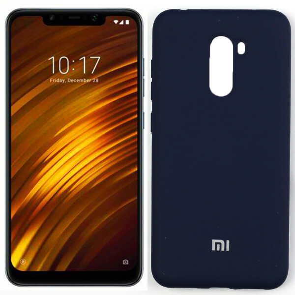 

Чехол силиконовый оригинальный для Xiaomi Poco F1 Синий FULL (28154)