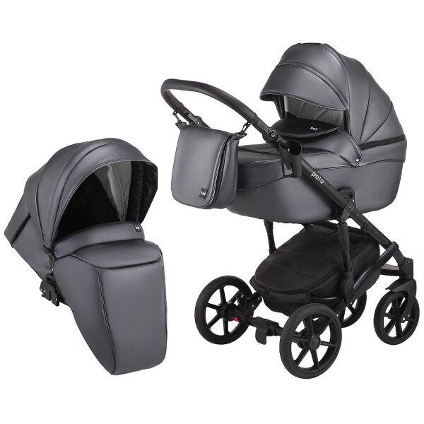 

Коляска 2 в 1 Bair Polo (Black) кожа 100% 625176