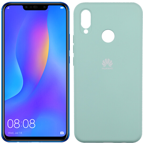 

Чехол силиконовый оригинальный для Huawei P Smart Plus Голубой FULL (26558)