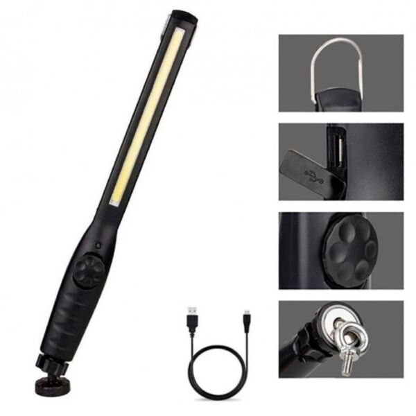 

Ручной фонарь BL 821 magnetic COB 18650 usb charge