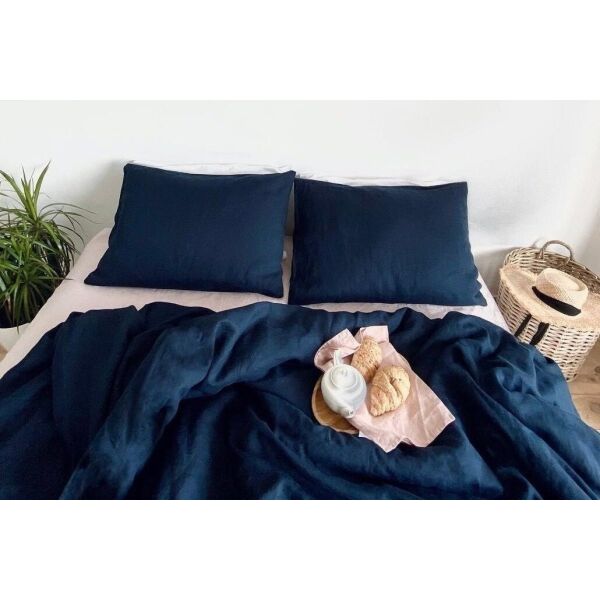 

Постельное белье BEIK-MORANDI. 100% лен LOFT NAVY BLUE-Полуторный