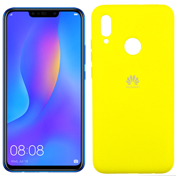 

Чехол силиконовый оригинальный для Huawei P Smart Plus Ярко жёлтый FULL (26562)