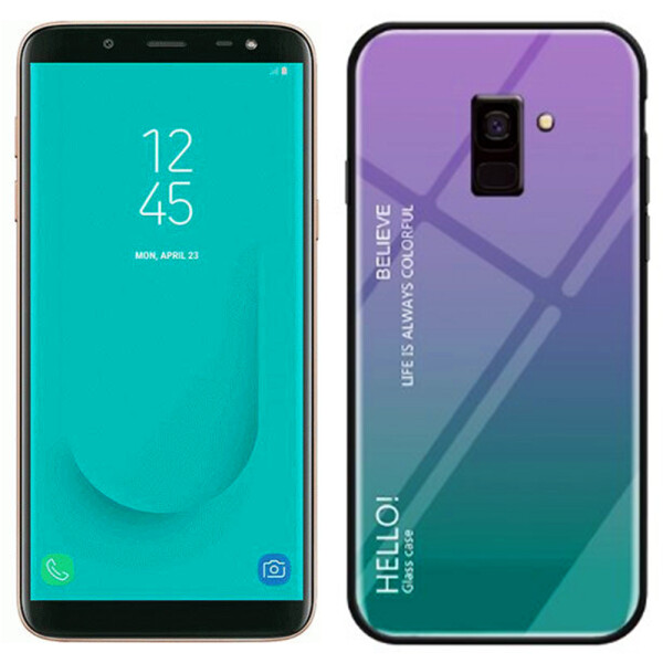 

Чехол TPU Gradient HELLO Glass для Samsung J6 Plus Голубой (26913)