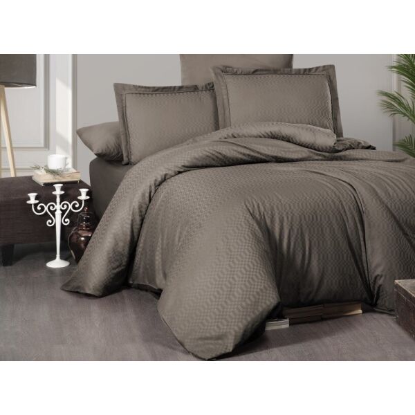 

Постельное белье First Choice. DELUXE Satin Сhackers brown-Евро