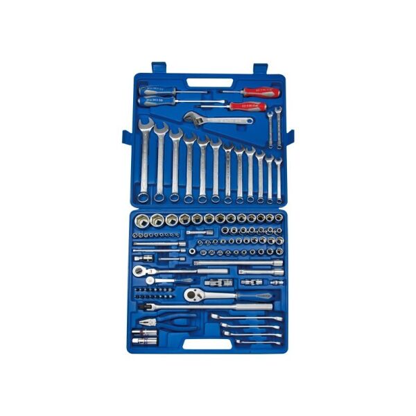 

Универсальный набор инструментов KING TONY 107 единиц 1/2" 3/8" 1/4" (9507MR)