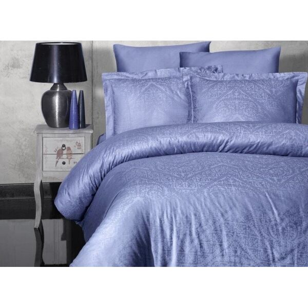 

Постельное белье First Choice. Satin Jaсquard Siray Acik Indigo-Евро