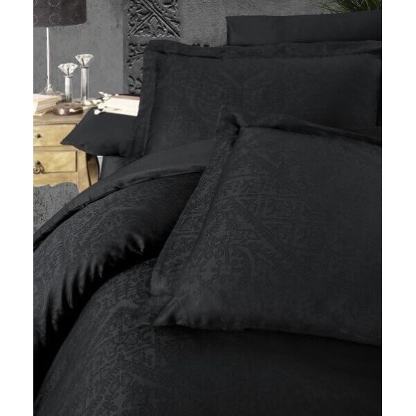 

Постельное белье First Choice. Satin Jaсquard Siray Black-Евро
