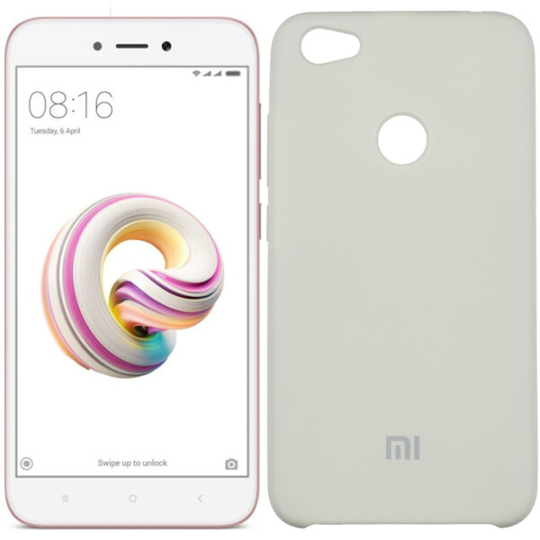 

Чехол силиконовый оригинальный для Xiaomi Redmi Note 5a Prime Молочный (22241)