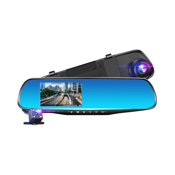 

Автомобильный видеорегистратор-зеркало L-9004 LCD 3.5 2 камеры 1080P Full HD