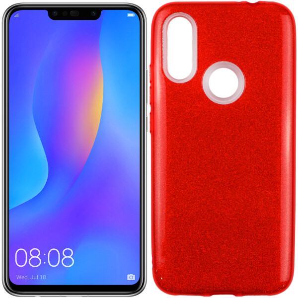 

Чехол силиконовый 3in1 Блёстки для Huawei P Smart Plus Red (26764)