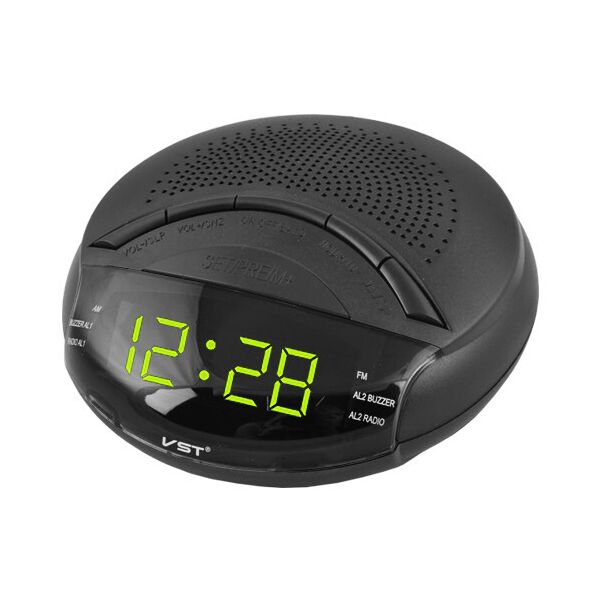 

Часы сетевые VST-903-2 зеленые радио FM 220V