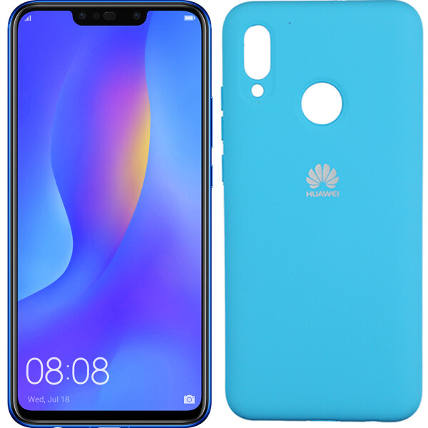 

Чехол силиконовый оригинальный для Huawei P Smart Plus Ярко синий FULL (26560)