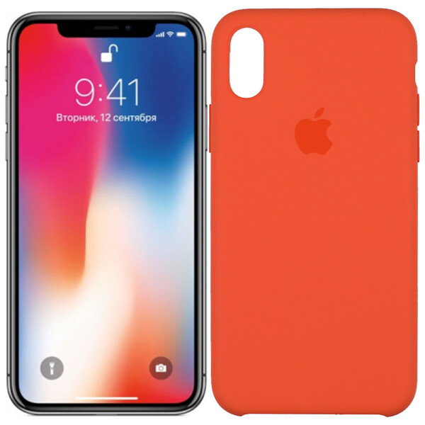 

Чехол силиконовый оригинальный для iPhone X Orange (23964)