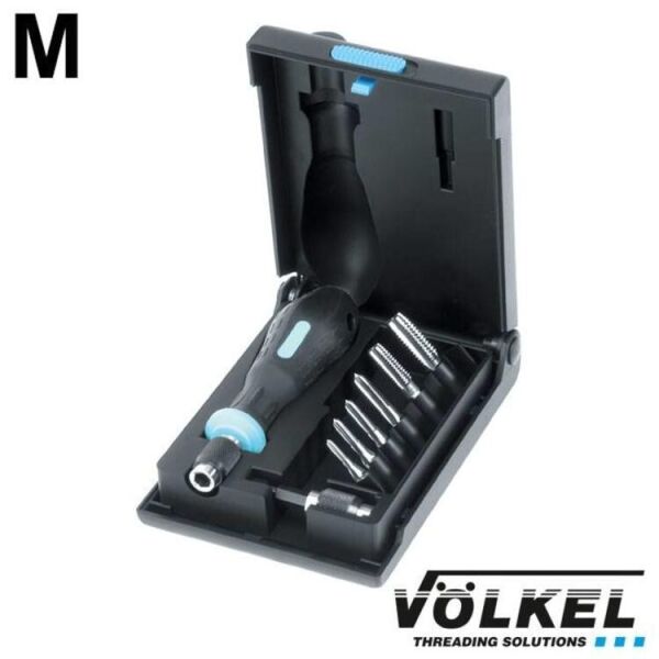 

Набор метчиков Volkel М3-4-5-6-8-10 + магнитный держатель 1/4" + ручка (67422_vl)