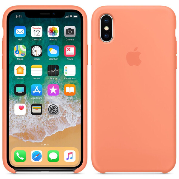 

Чехол силиконовый оригинальный для iPhone X Peach (23979)