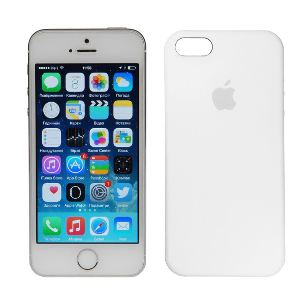 

Чехол силиконовый оригинальный для iPhone 5/5s/SE Белый (23356)