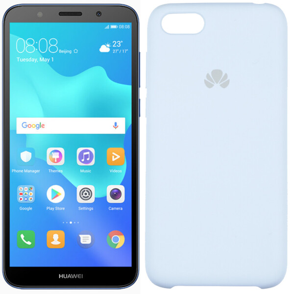 

Чехол силиконовый оригинальный для Huawei Y5 2018 Голубой FULL (26271)