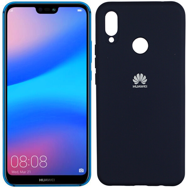 

Чехол силиконовый оригинальный для Huawei P20 Lite Синий FULL (26549)