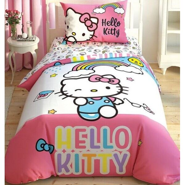 

Подростковое постельное белье TAC. Disney Hello Kitty Rainbow-1,5-спальный подростковый