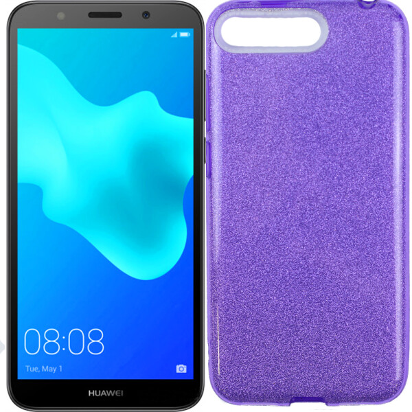 

Чехол силиконовый 3in1 Блёстки для Huawei Y6 2018 Violet (26773)