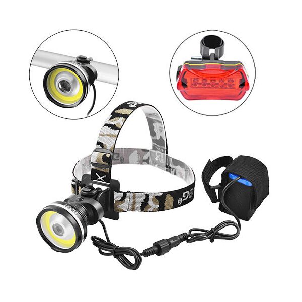 

Велофонарь на лоб Police B031-COB LM STOP-5LED ЗУ 220V 4х18650 2хААА Box