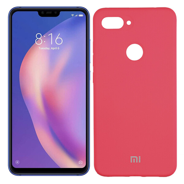

Чехол силиконовый оригинальный для Xiaomi Mi8 Lite Ярко малиновый FULL (26061)