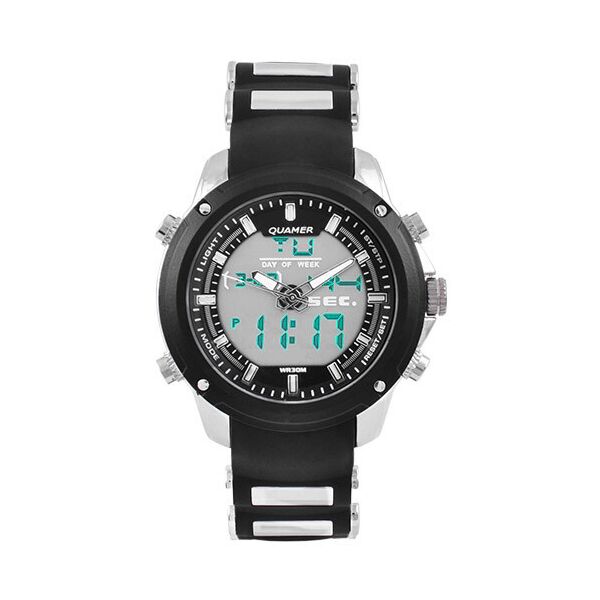 

Часы наручные QUAMER 1605 ремешок каучук dual time waterproof