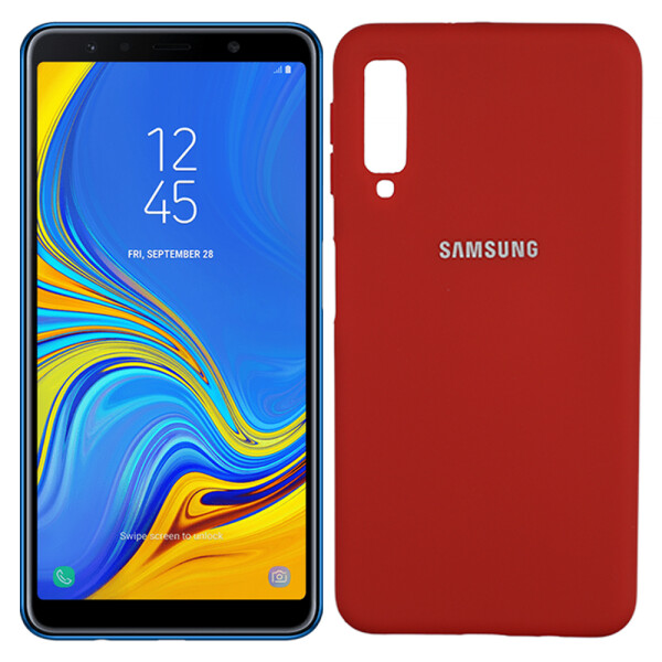 

Чехол силиконовый оригинальный для Samsung A750 Galaxy A7 2018 Красный FULL (26028)