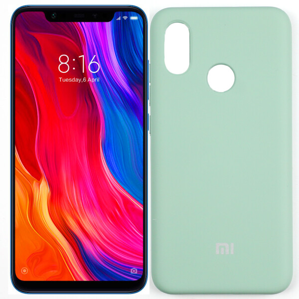 

Чехол силиконовый оригинальный для Xiaomi Mi8 Голубой FULL (27845)