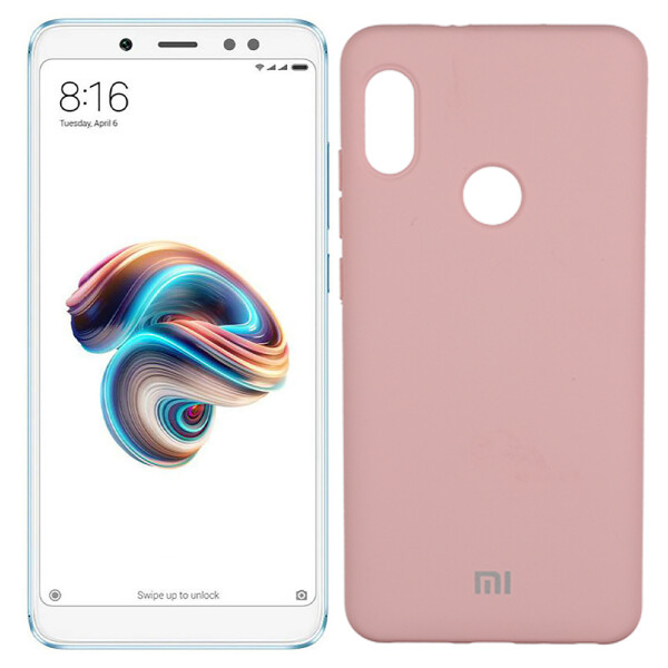 

Чехол силиконовый оригинальный для Xiaomi Redmi Note 5 Pro Розовый FULL (26049)