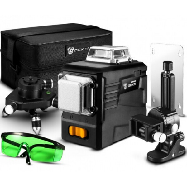 Лазерный уровень Deko 3D, из пластика зеленый (1016)